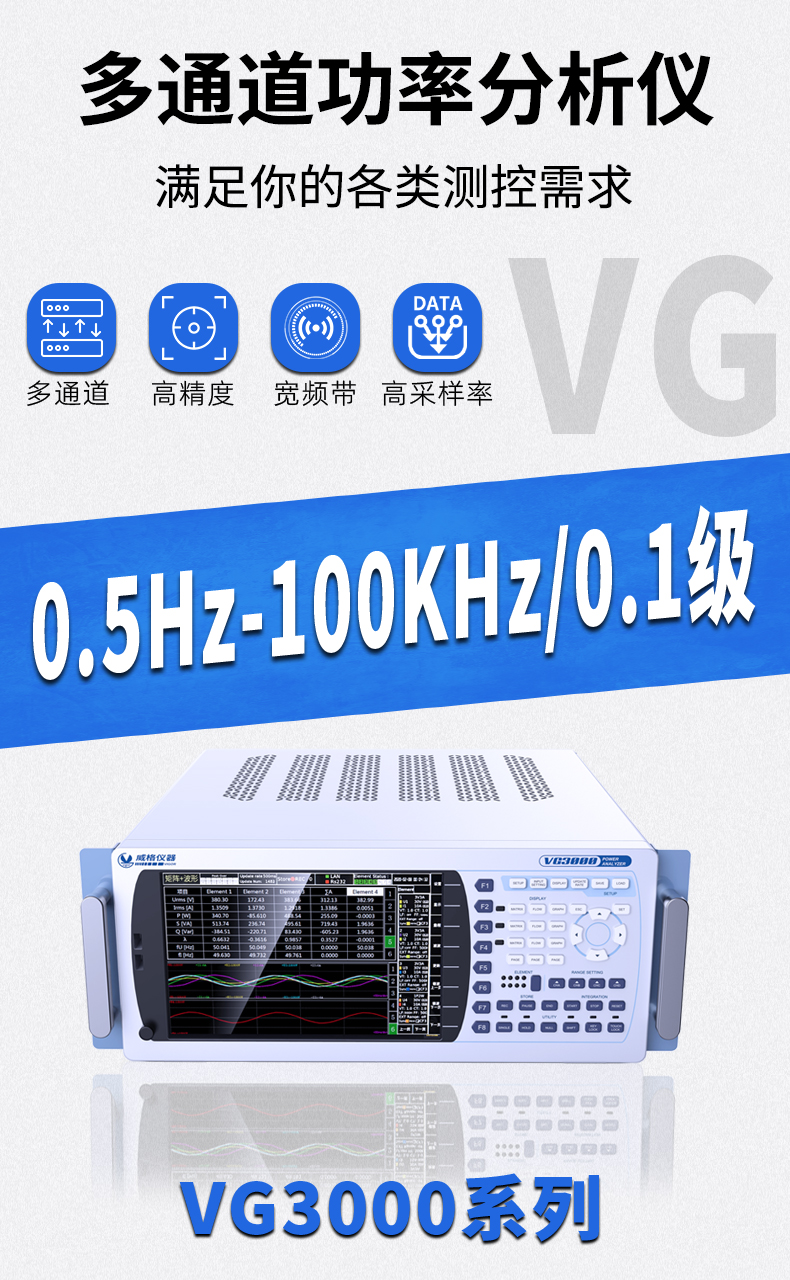 威格新品-多通道，多功能、高精度功率分析儀VG3000系列 廠家直銷 質(zhì)量保障插圖1