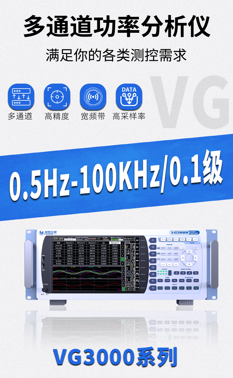 威格新品-VG3000系列多通道，多功能、高精度功率分析儀 廠家直銷 質(zhì)量保障插圖1